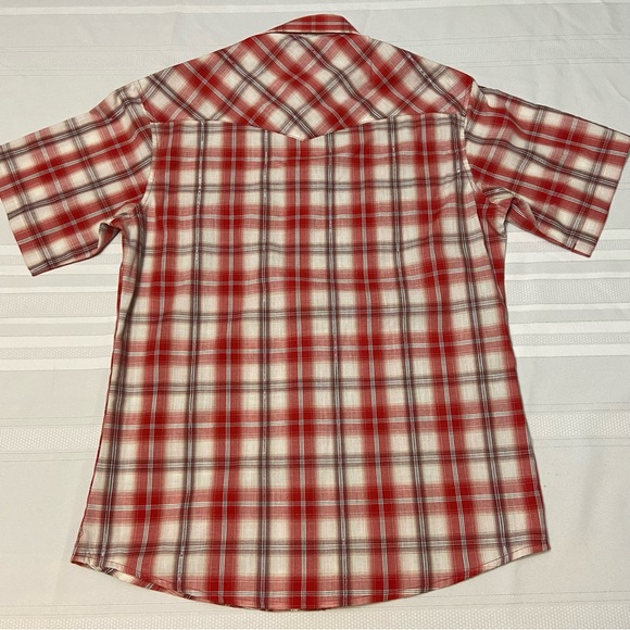 Wrangler Mens Western Pearl Snap Shirt - Red Plaid - No size see measurements - Picture 4 of 9